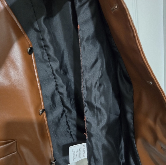 Lars Amadeus Men's Faux Leather Vest Size Large Brown Western Cowboy Motorcycle - Picture 7 of 12